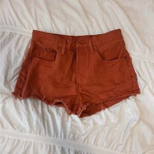 Burnt orange W30 Levi 501 shorts